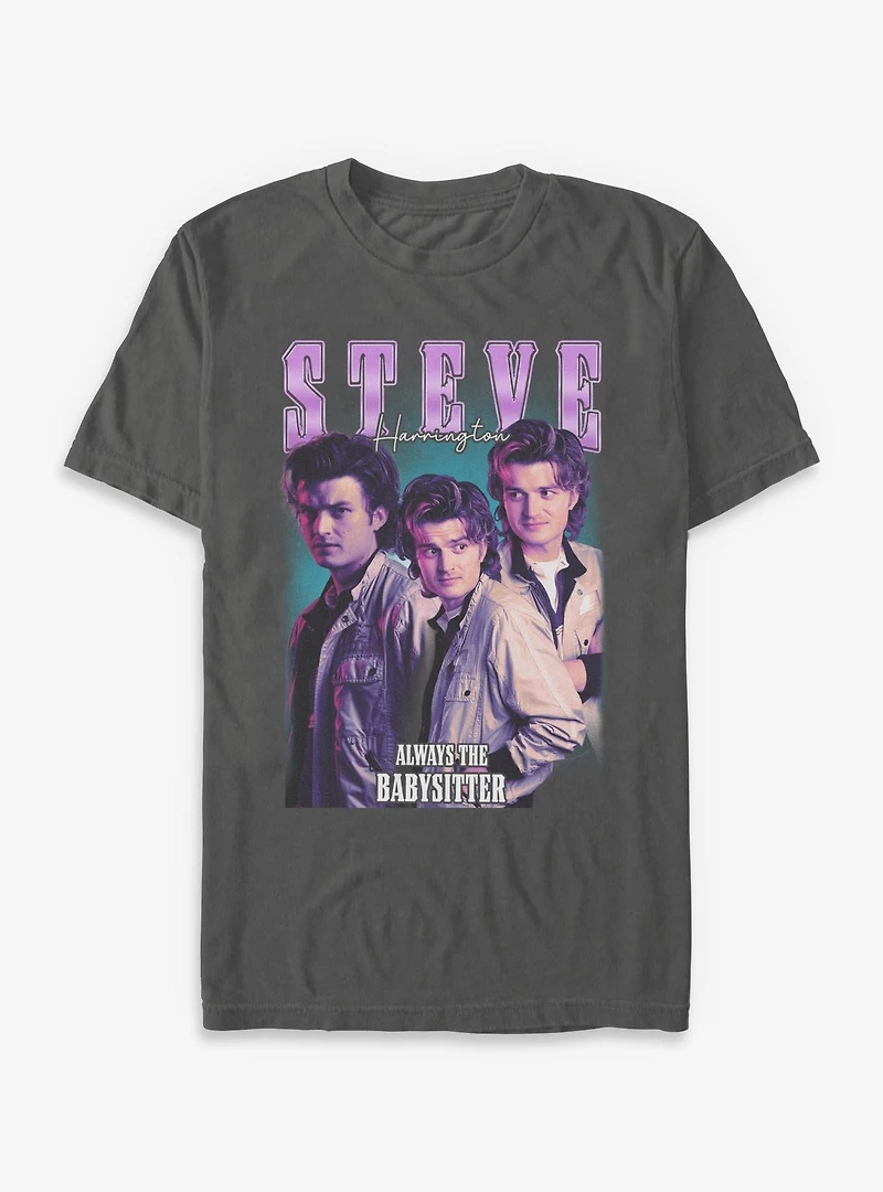 Stranger Things Steve Harrington Collage Garment Dye T-Shirt