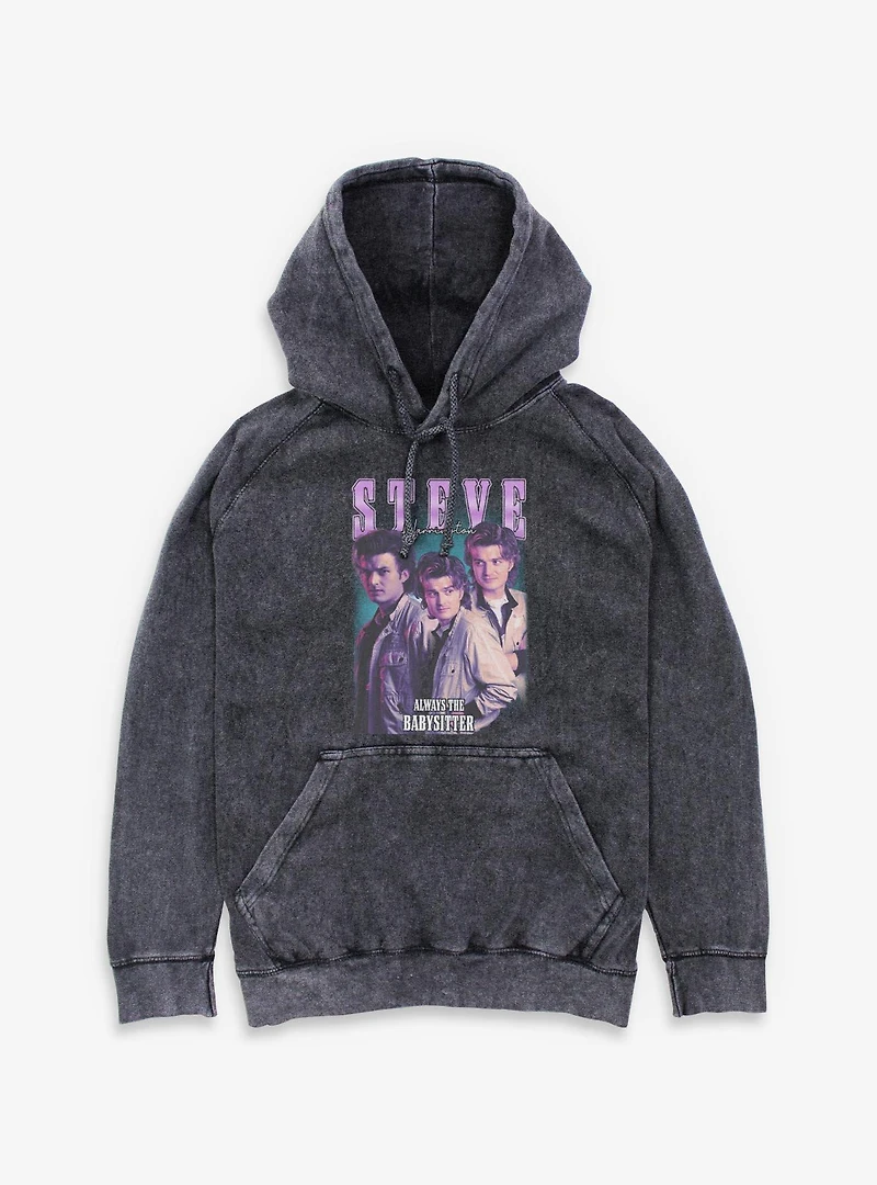 Stranger Things Steve Harrington Collage Mineral Wash Hoodie