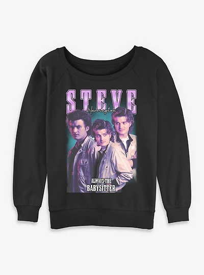 Stranger Things Steve Harrington Collage Womens Slouchy Sweatshirt