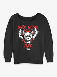 Stranger Things Most Metal Ever Hellfire Club Womens Slouchy Sweatshirt