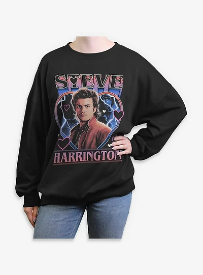 Stranger Things Steve Harrington Love Womens Oversized Sweatshirt BoxLunch Exclusive