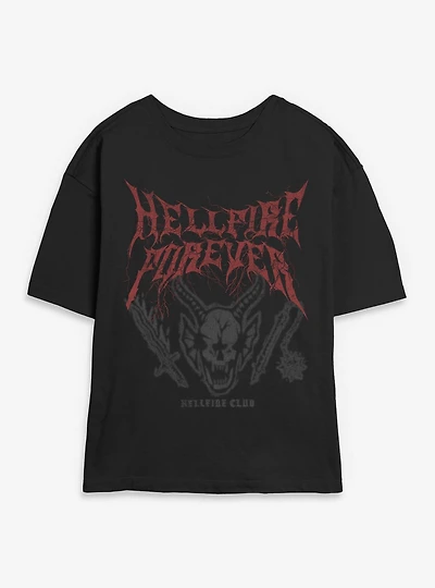Stranger Things Hellfire Forever Womens Skimmer T-Shirt BoxLunch Exclusive