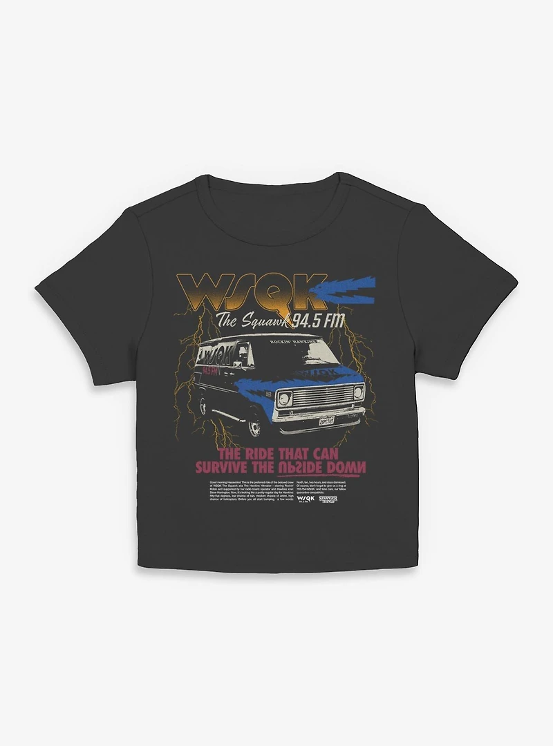 Stranger Things WSQK The Squawk Van Womens Baby T-Shirt BoxLunch Exclusive