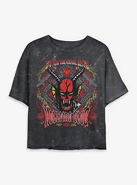 Stranger Things Hellfire Club Now The Crawl Begins Womens Mineral Wash Crop T-Shirt BoxLunch Exclusive