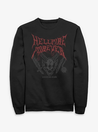 Stranger Things Hellfire Forever Sweatshirt BoxLunch Exclusive