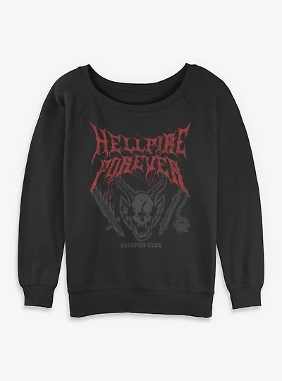 Stranger Things Hellfire Forever Womens Slouchy Sweatshirt BoxLunch Exclusive