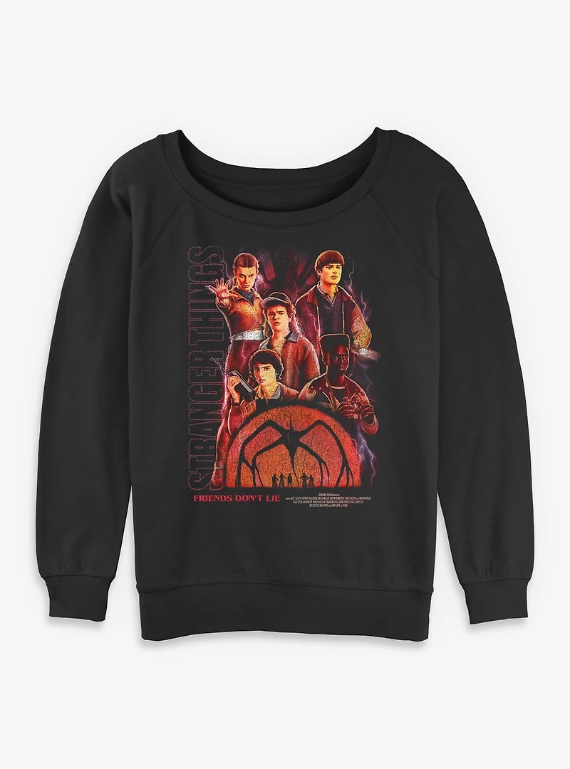 Stranger Things Friends Don't Lie Womens Slouchy Sweatshirt BoxLunch Exclusive