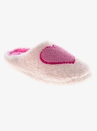 Cozy Hearts Slip On Girls Fluffy Slippers