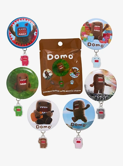 Domo Blind Bag Button Pin with Charm