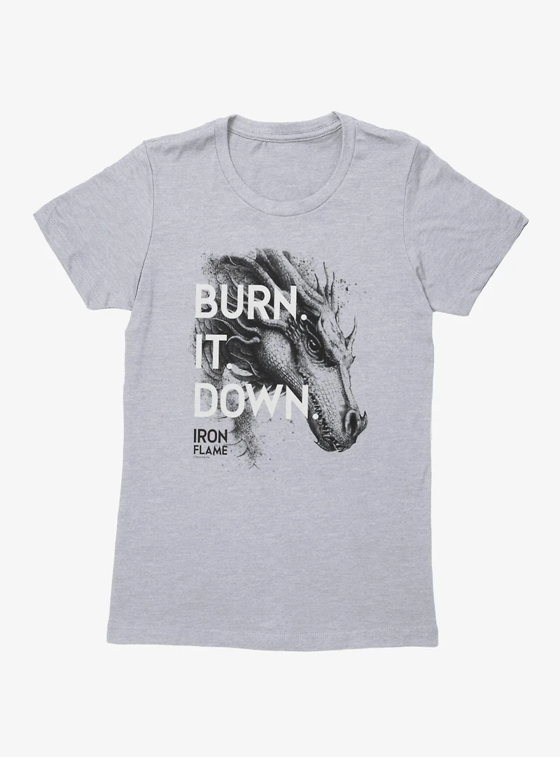 Fourth Wing Burn It Down Iron Flame Womens T-Shirt Box Lunch Exclusive