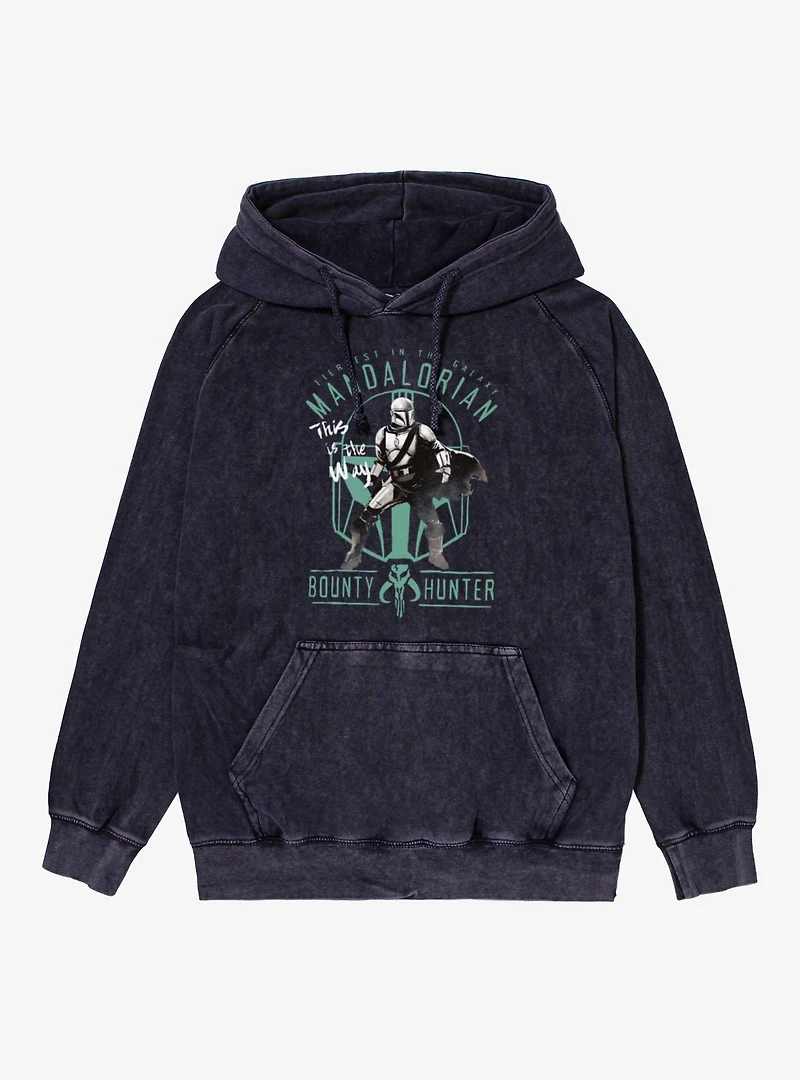 Star Wars The Mandalorian Bounty Hunter Mineral Wash Hoodie Box Lunch Exclusive