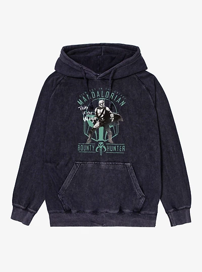 Star Wars The Mandalorian Bounty Hunter Mineral Wash Hoodie Box Lunch Exclusive