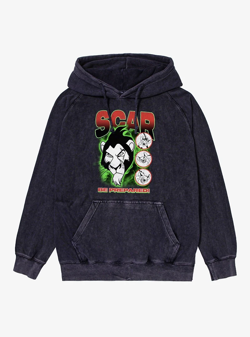 Disney The Lion King Scar Be Prepared Mineral Wash Hoodie Box Lunch Exclusive