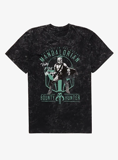 Star Wars The Mandalorian Bounty Hunter Mineral Wash T-Shirt Box Lunch Exclusive