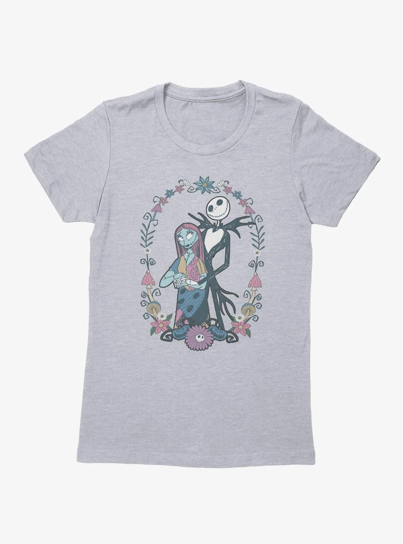 Disney The Nightmare Before Christmas Jack and Sally Flowers Womens T-Shirt Box Lunch Exclusive
