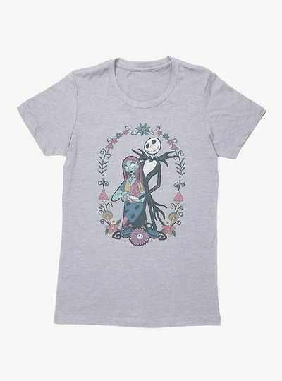 Disney The Nightmare Before Christmas Jack and Sally Flowers Womens T-Shirt Box Lunch Exclusive