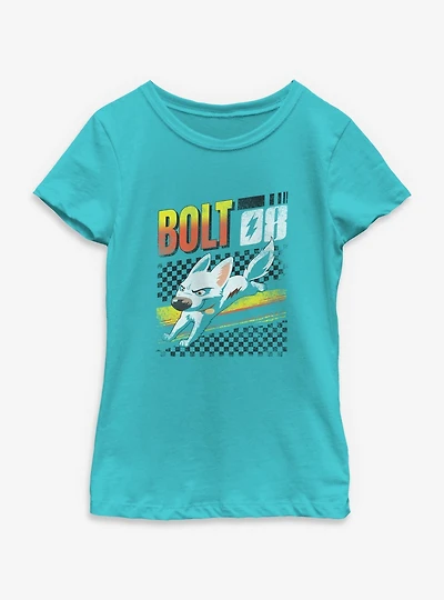 Disney Bolt Fast Racing Checkers Youth Girls T-Shirt