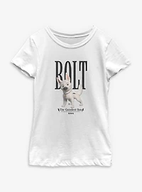 Disney Bolt The Goodest Boy Black Text Youth Girls T-Shirt