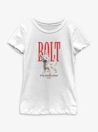 Disney Bolt The Goodest Boy Red Text Youth Girls T-Shirt