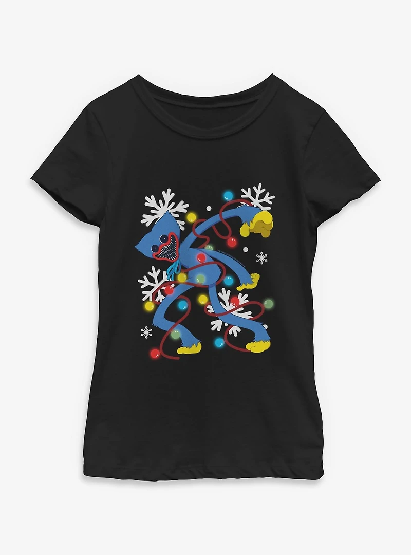 Poppy Playtime Huggy Xmas Lights Youth Girls T-Shirt