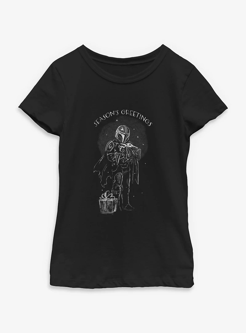 Star Wars The Mandalorian Seasons Greetings Youth Girls T-Shirt