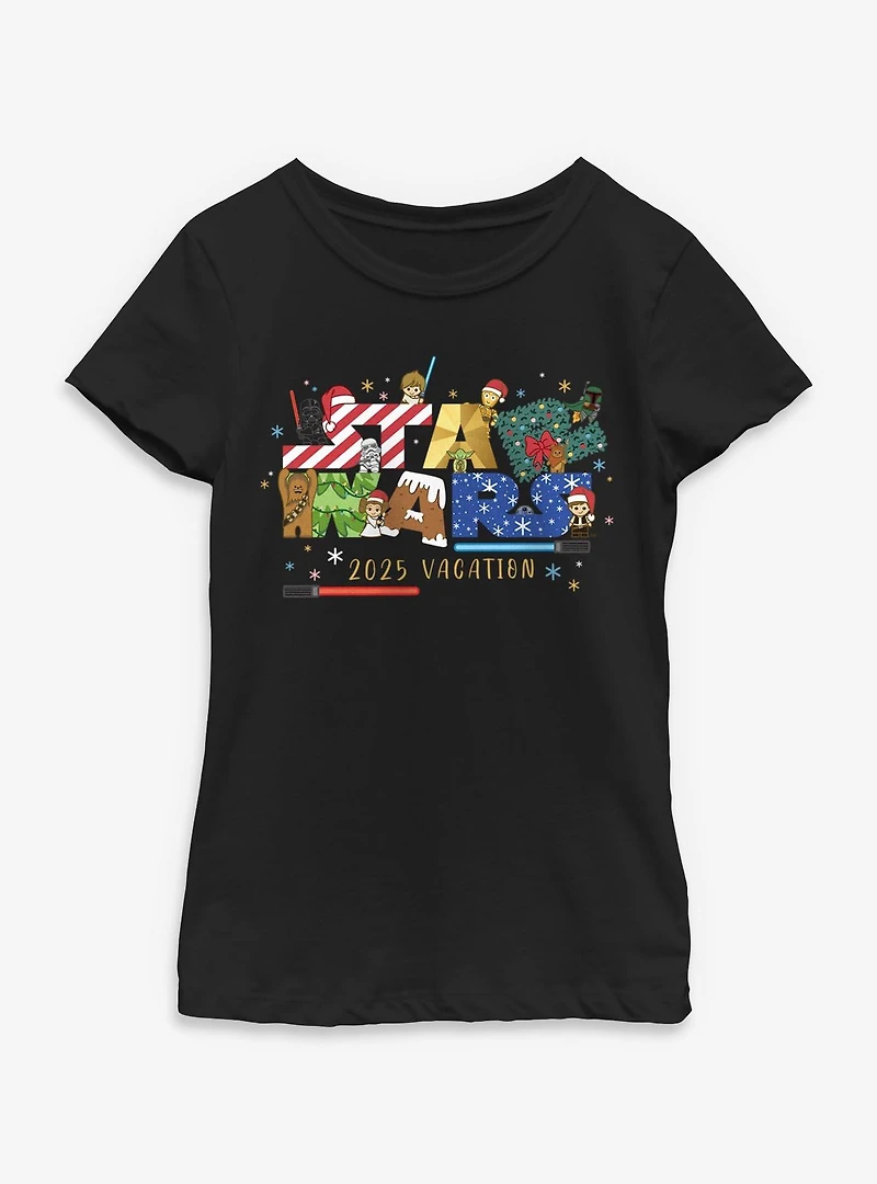 Star Wars 2025 Vacation Youth Girls T-Shirt