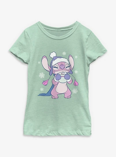 Disney Lilo & Stitch Christmas Angel Youth Girls T-Shirt