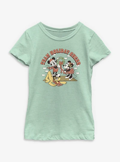 Disney Mickey Mouse Holiday Cheer Youth Girls T-Shirt