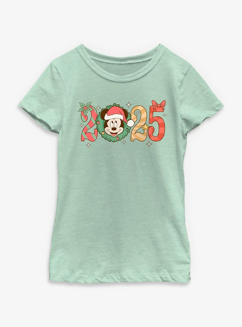 Disney Mickey Mouse 2025 Holly Year Youth Girls T-Shirt