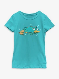 Disney Phineas and Ferb Perry Christmas Lights Youth Girls T-Shirt