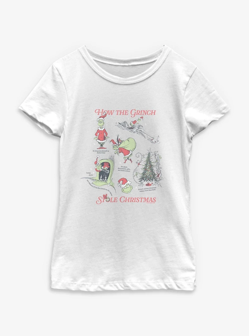 Dr. Seuss How The Grinch Stole Christmas Youth Girls T-Shirt