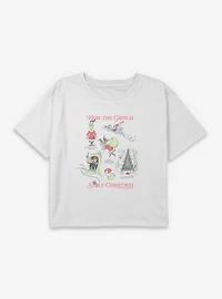Dr. Seuss How The Grinch Stole Christmas Youth Girls Boxy Crop T-Shirt