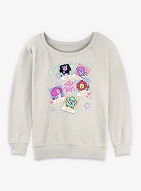 Kpop Demon Hunters Saja Friends Polaroids Womens Slouchy Sweatshirt