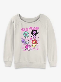 Kpop Demon Hunters Saja Friends Jumble Womens Slouchy Sweatshirt