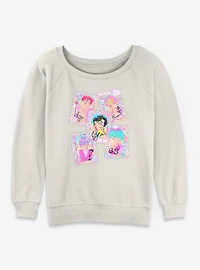 Kpop Demon Hunters Saja Boys Cutie Toploader Deco Photocards Womens Slouchy Sweatshirt