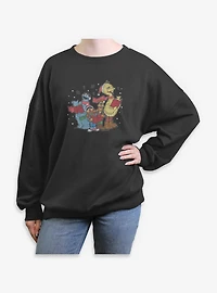 Sesame Street Christmas Carols Womens Oversized Sweatshirt