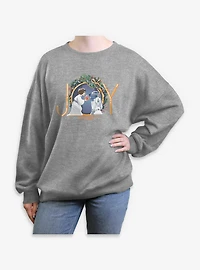 Star Wars R2D2 And Leia Joy Womens Oversized Sweatshirt