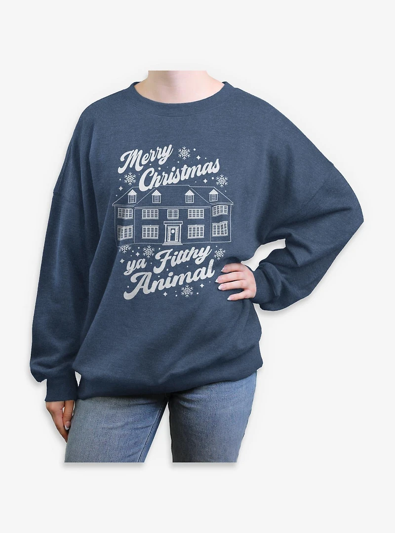 Home Alone Merry Christmas Ya Filthy Animal Womens Oversized Sweatshirt