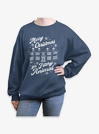 Home Alone Merry Christmas Ya Filthy Animal Womens Oversized Sweatshirt
