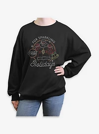 Coca-Cola For Sparkling Holidays Santa Womens Oversized Sweatshirt