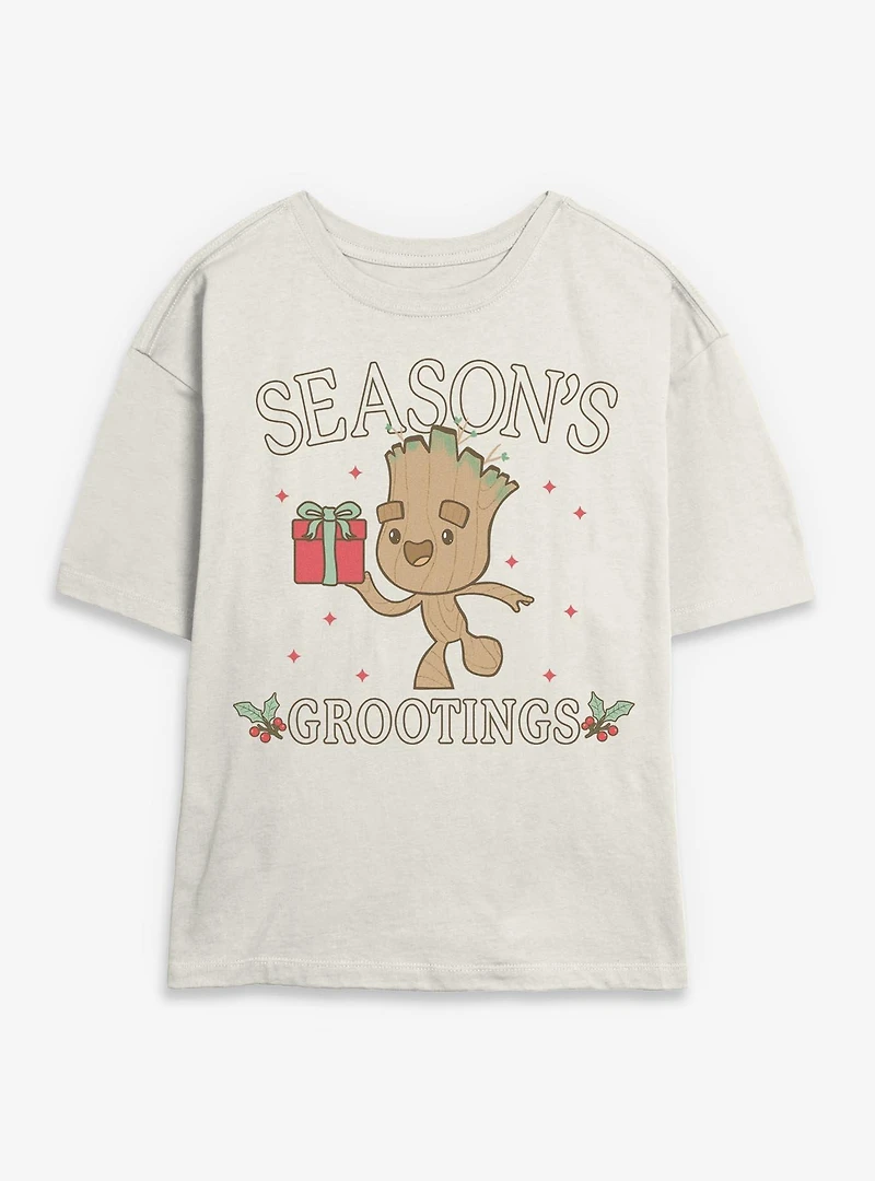 Marvel Groot Tree Season Womens Skimmer T-Shirt