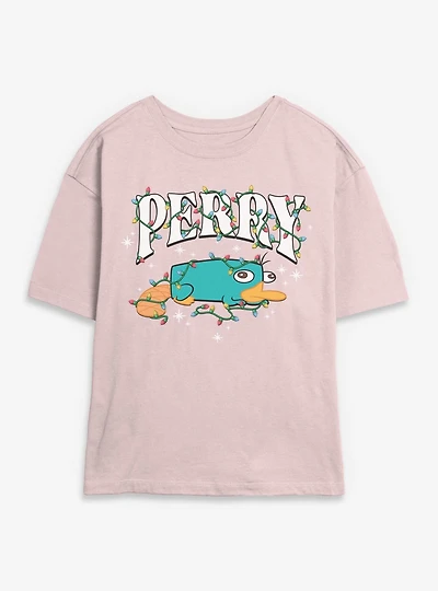 Disney Phineas and Ferb Perry Christmas Lights Womens Skimmer T-Shirt