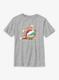 Star Wars The Mandalorian Grogu Christmas Lights Youth T-Shirt