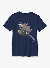 Star Wars The Mandalorian Santa With Grogu Youth T-Shirt