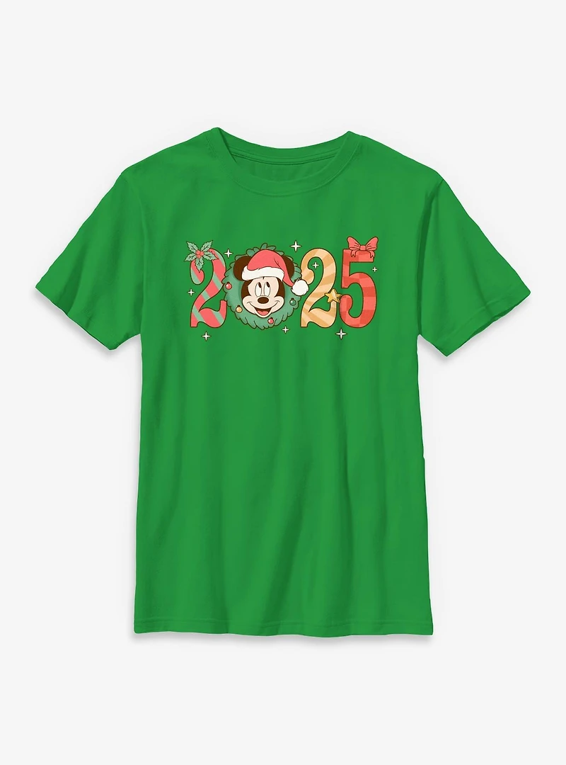 Disney Mickey Mouse 2025 Holly Year Youth T-Shirt