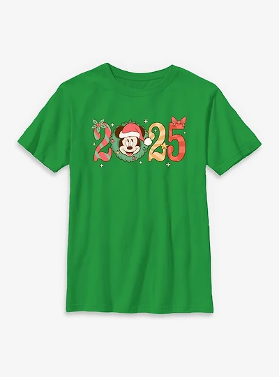 Disney Mickey Mouse 2025 Holly Year Youth T-Shirt