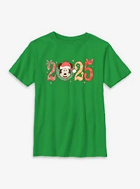 Disney Mickey Mouse 2025 Holly Year Youth T-Shirt