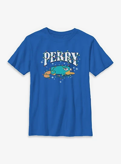 Disney Phineas and Ferb Perry Christmas Lights Youth T-Shirt
