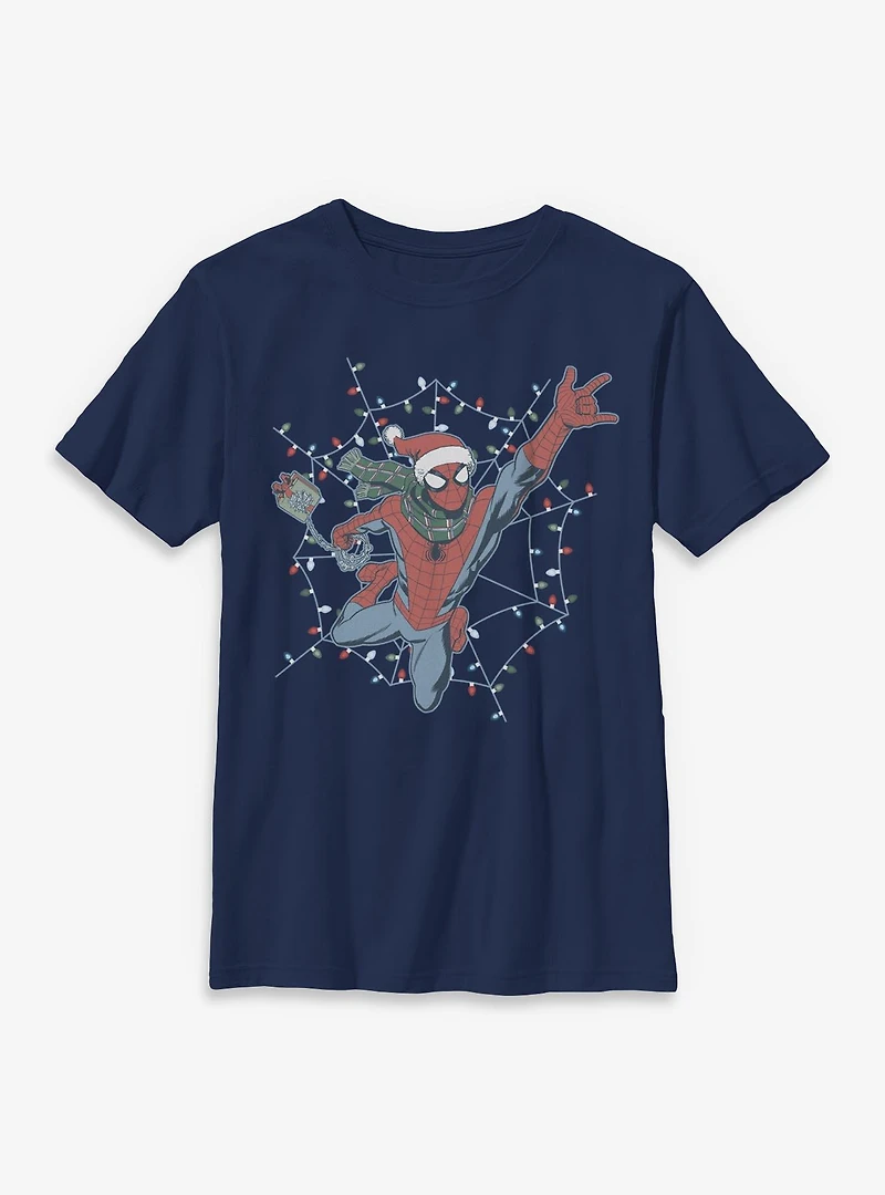 Marvel Spider-Man Swing Into Holiday Youth T-Shirt
