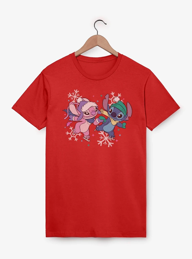 Disney Lilo & Stitch Winterly Love With Angel T-Shirt